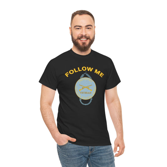 Follow Me Veteran Unisex Heavy Cotton Tee - Comfortable Graphic T-Shirt for Infantry Veterans